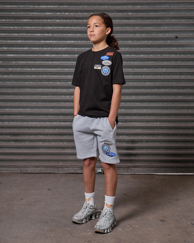 Junior OG Badge Shorts Grey Marl - Image 3