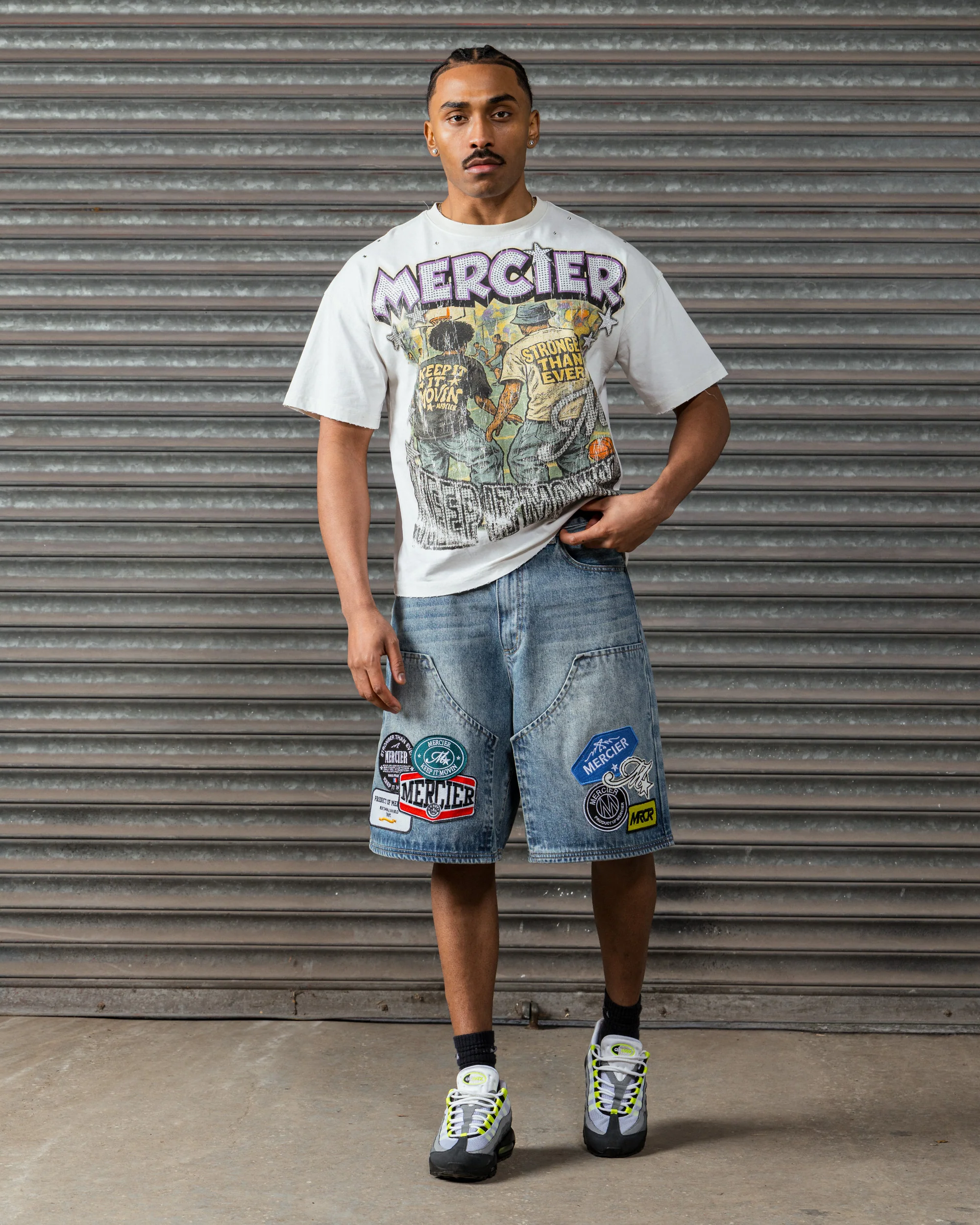 Relaxed washed Badge Jorts - Image 4