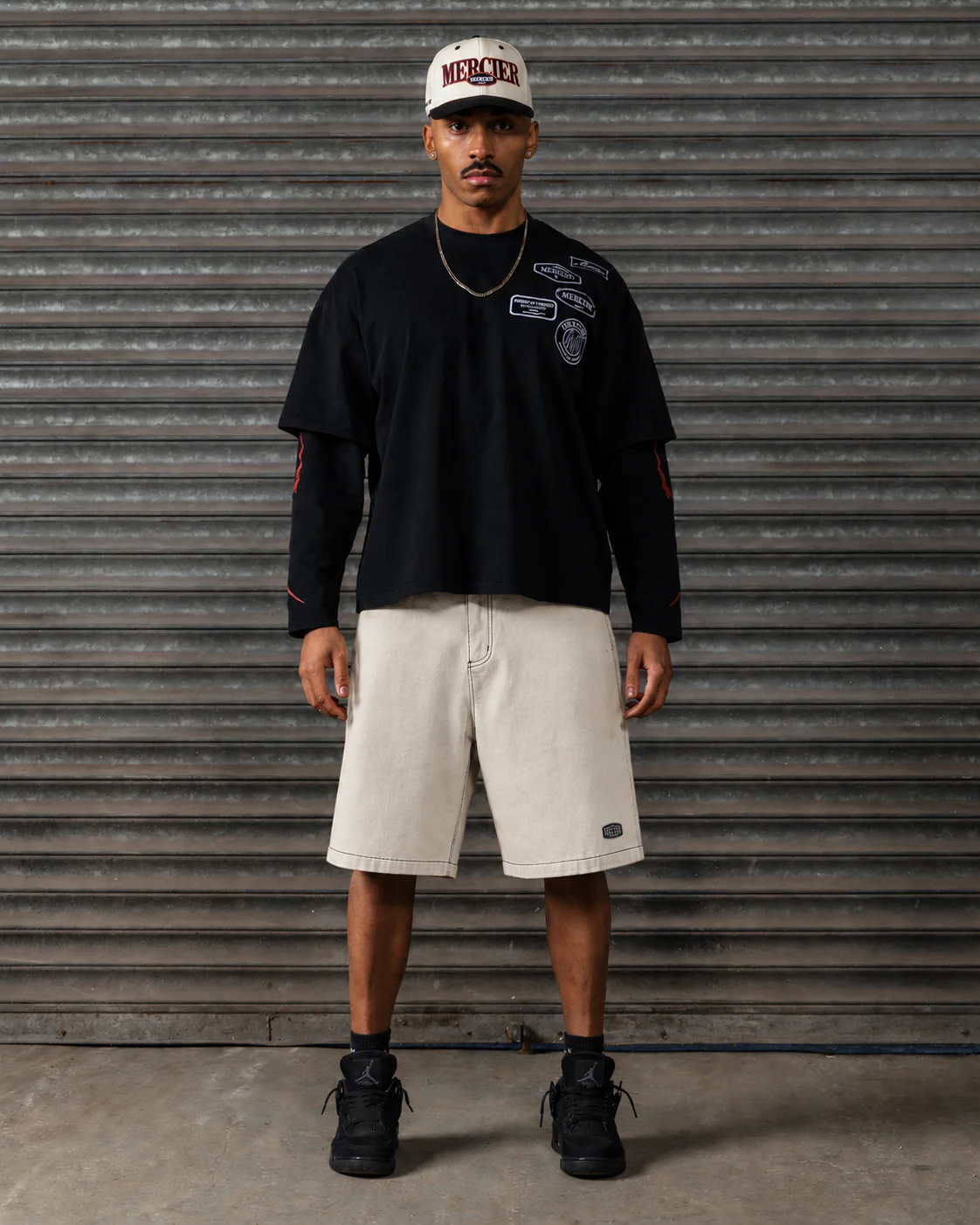 Relaxed Stitched Jorts Beige - Image 4