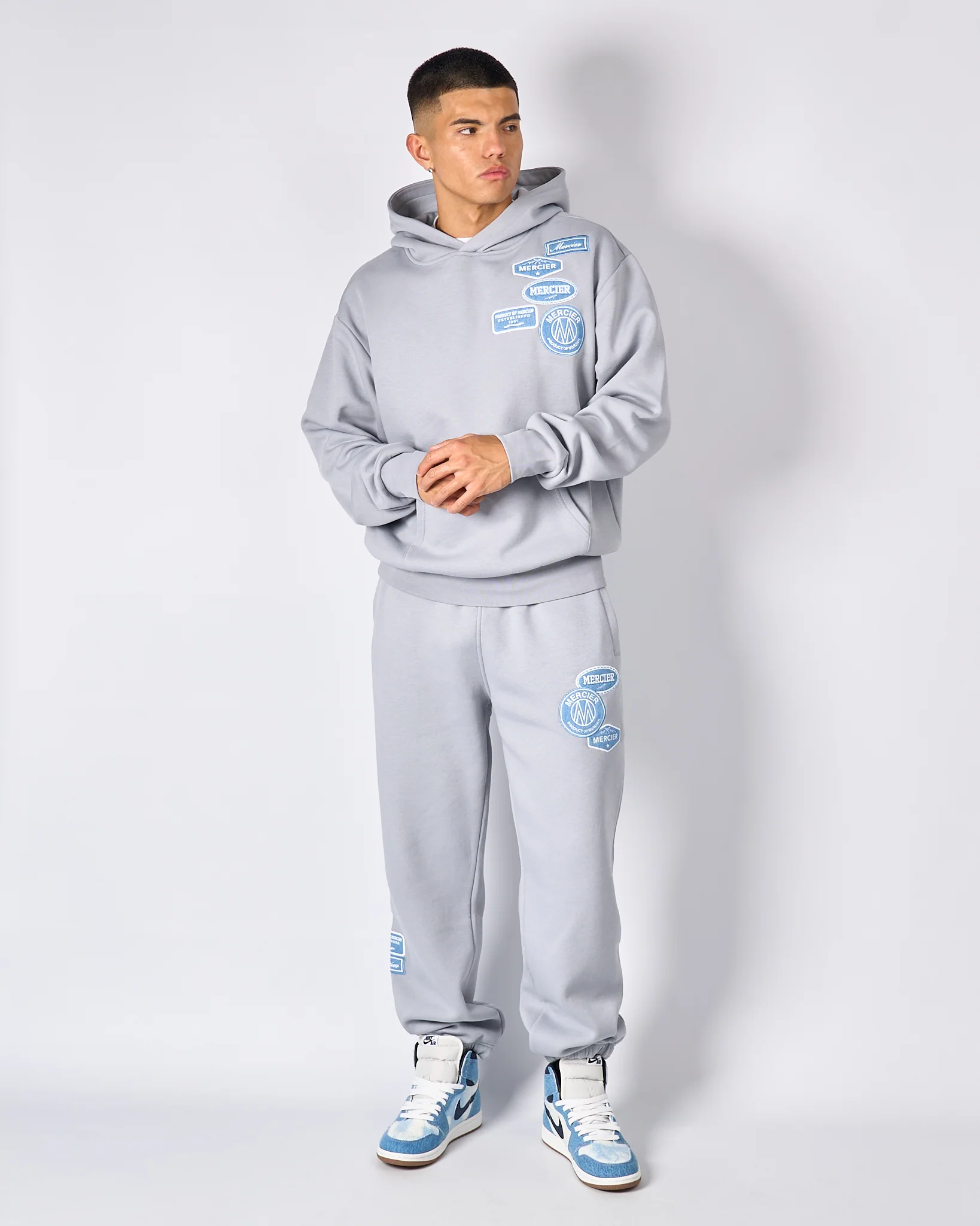 Smoke Grey Denim OG Badge Joggers - Image 3