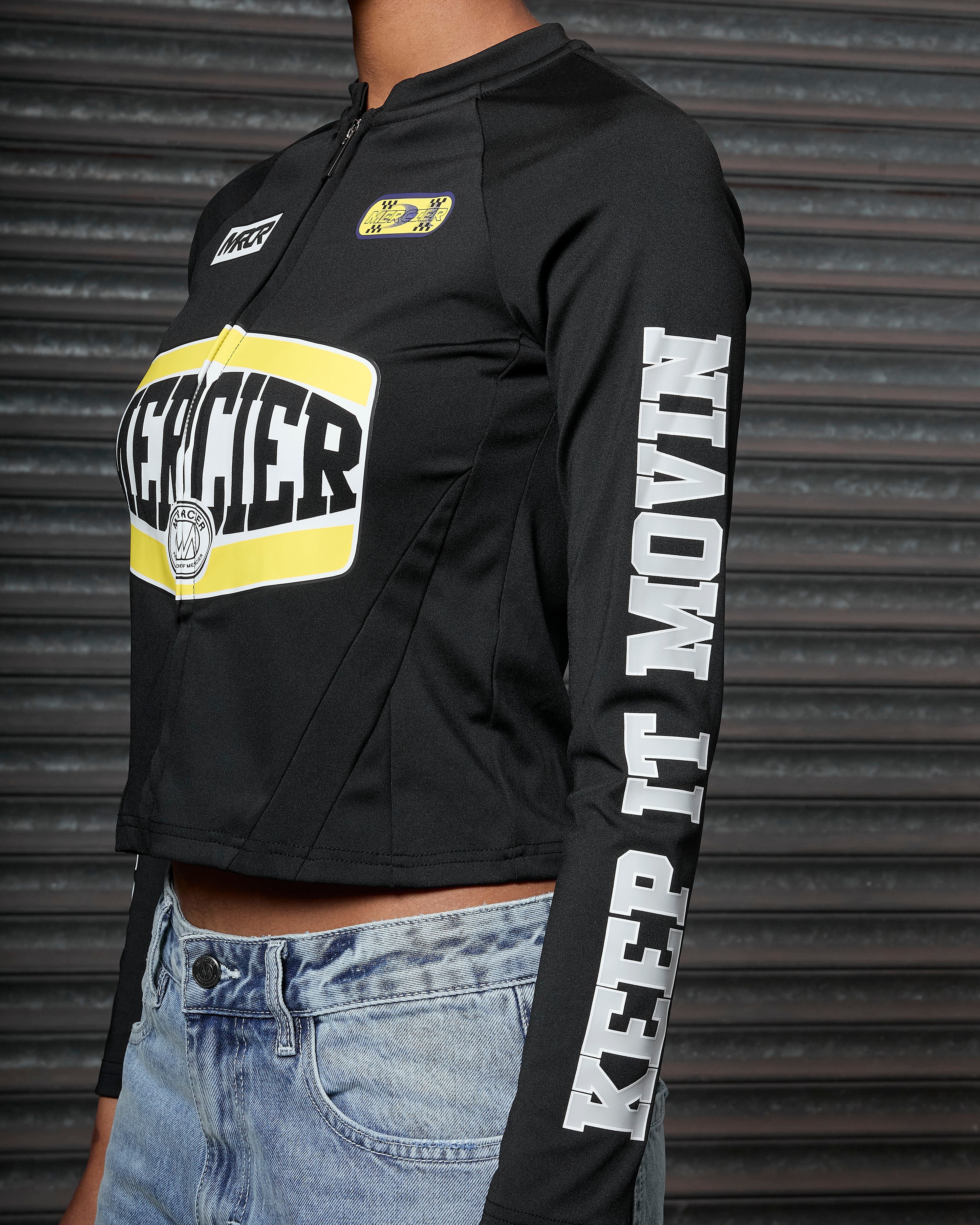 Womens Zip Racer Top Black - Image 5